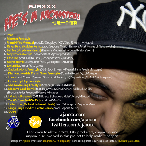 Ajaxxx - "He's a Monster!" Back Cover